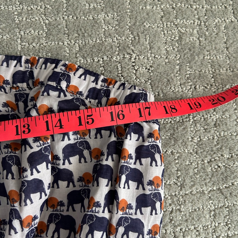 NWT BCBGeneration Strapless Elephant Print Dress Navy Orange Safari BUTTON Large - Picture 11 of 16